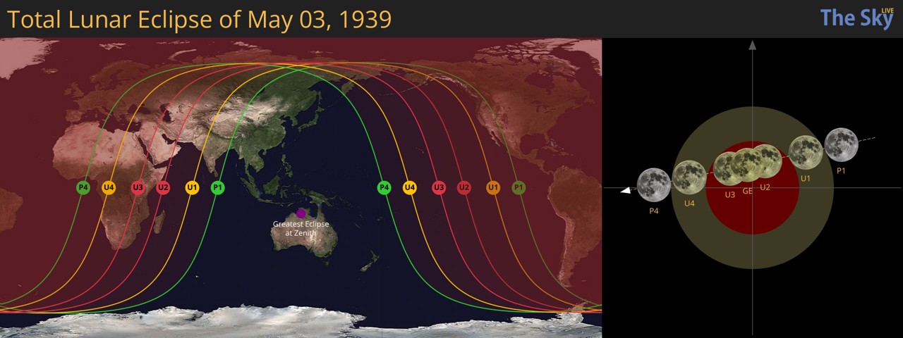 Total Lunar Eclipse of May 3, 1939 from Knoxville, United States ...